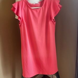 Elegant Pink Ruffle Sleeve Top